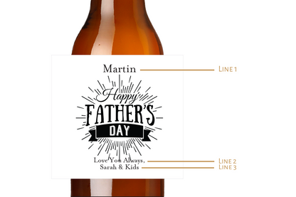 Father's Day Custom Personalized Beer Label & Beer Carrier (set of 6)
