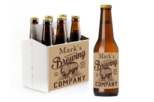 Brewing Company Custom Personalized Beer Label & Beer Carrier (set of 6)