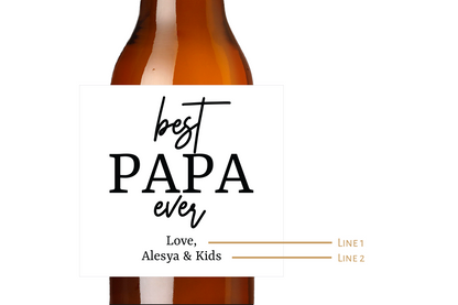 Best Papa Ever Custom Personalized Beer Label & Beer Carrier (set of 6)