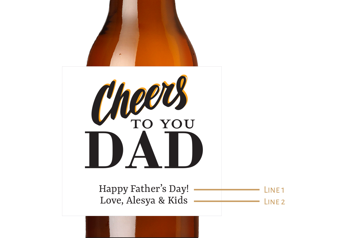 Cheers To You Dad Custom Personalized Beer Label & Beer Carrier (set of 6)
