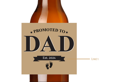 Promoted to DAD Custom Personalized Beer Label & Beer Carrier (set of 6)