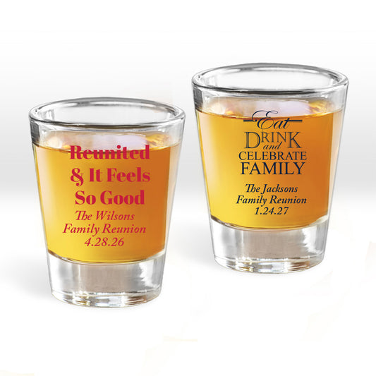 Reunited & It Feels So Good Personalized Fluted Shot Glass (Set of 24)