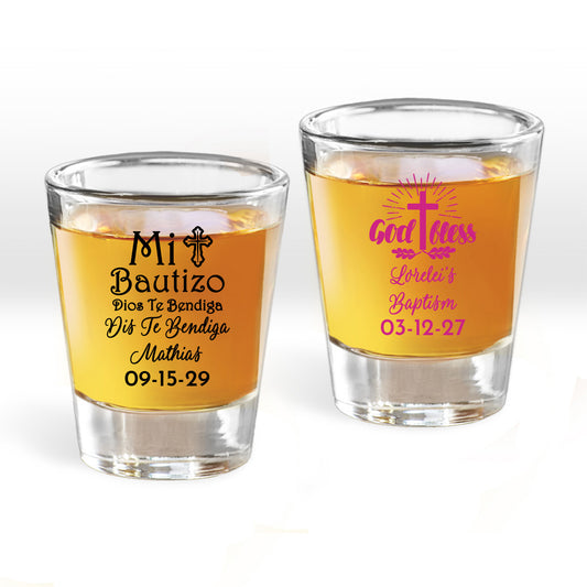 God Bless Personalized Fluted Shot Glass (Set of 24)