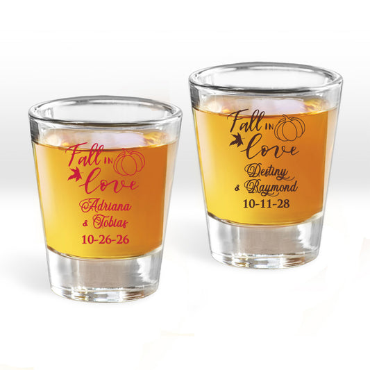 Fall In Love Personalized Fluted Shot Glass (Set of 24)