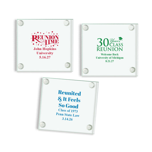 30 Years Class Reunite Personalized Glass Coaster (Set of 24)