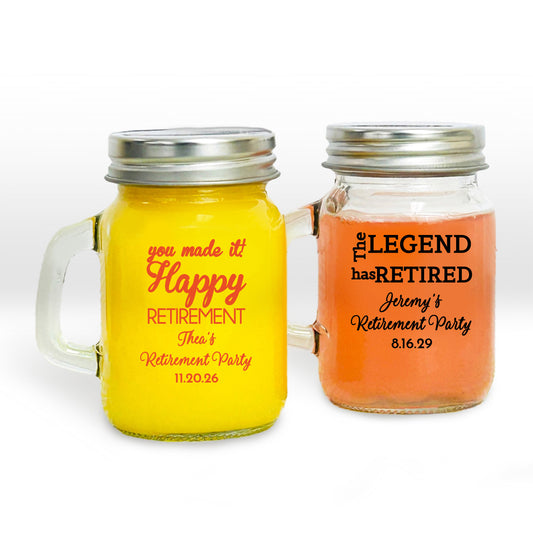 Happy Retirement Personalized Mini Mason Jar (Set of 24)