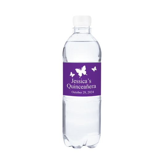 Quinceañera Party Waterproof Personalized Water Bottle Labels (set of 15)