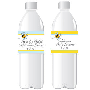 Baby Bee Personalized Water Bottle Labels - 6 pieces