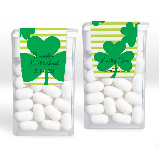 Lucky You! Shamrock Personalized Tic Tac Mint Candy Edible Favors (Set of 12)