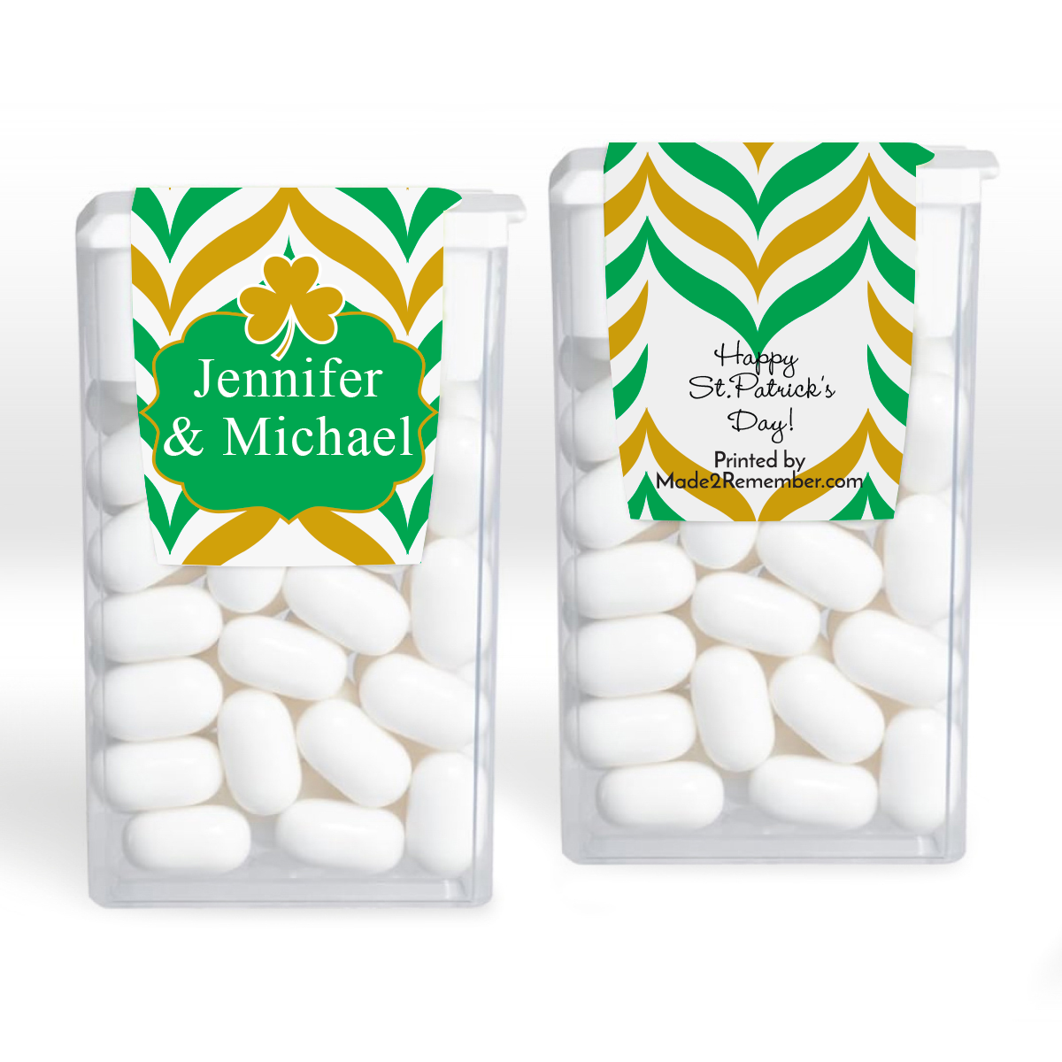 Happy St. Patrick's Day! Personalized Tic Tac Mint Candy Edible Favors (set of 12)