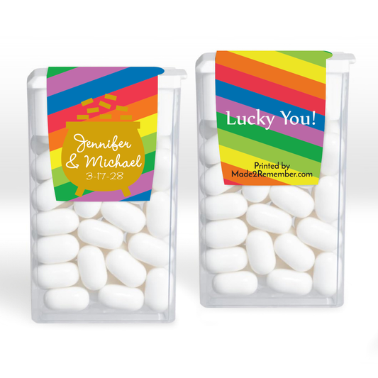 Lucky You! Rainbow Personalized Tic Tac Mint Candy Edible Favors (set of 12)