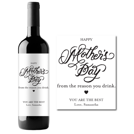 Mother's Day Custom Personalized Wine Champagne Labels (set  of 3)