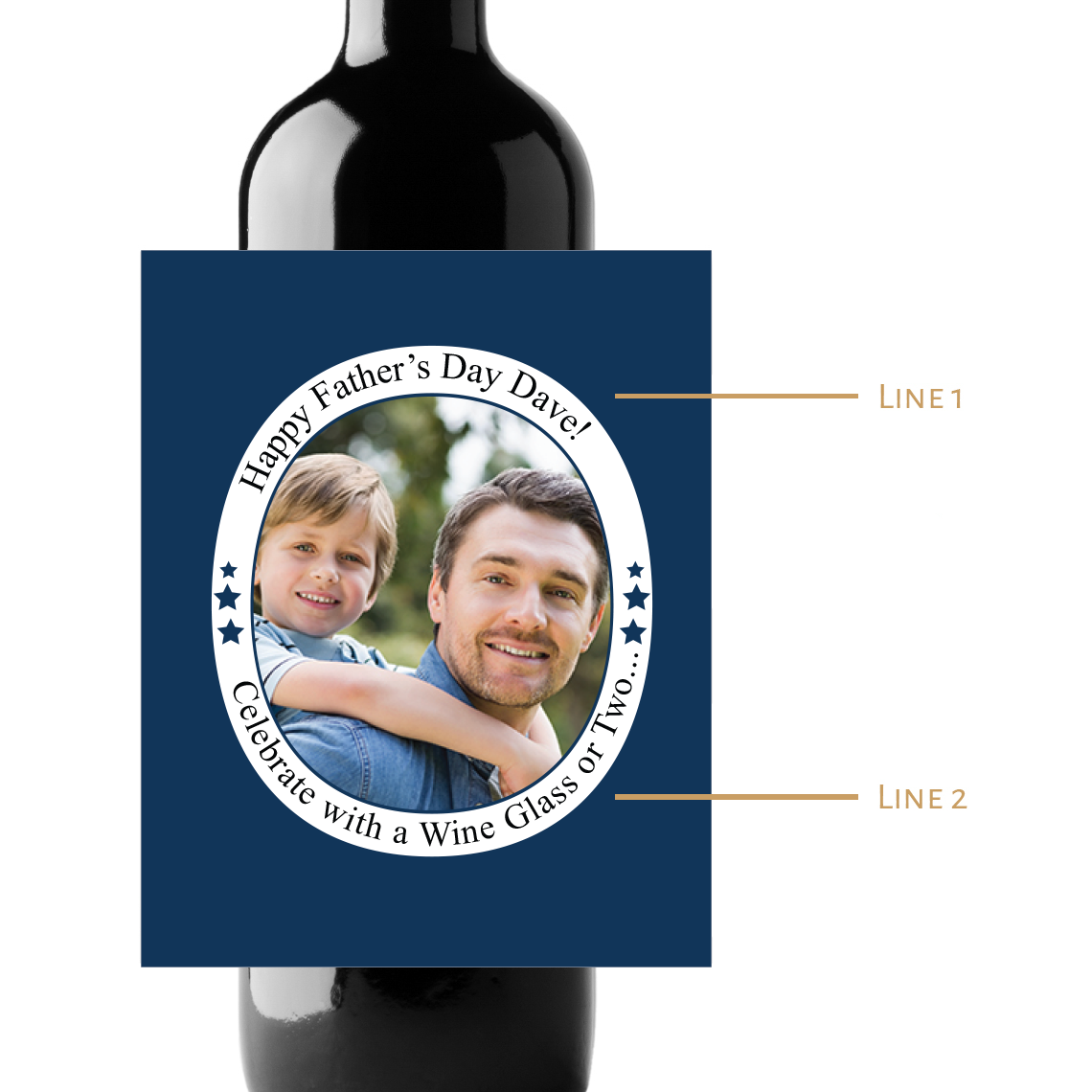 Father's Day Photo Custom Personalized Wine Champagne Labels (set of 3)