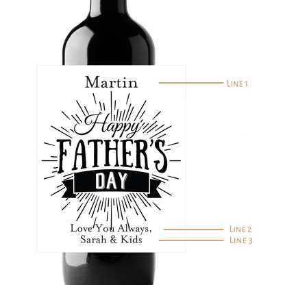 Father's Day Custom Personalized Wine Champagne Labels (set of 3)