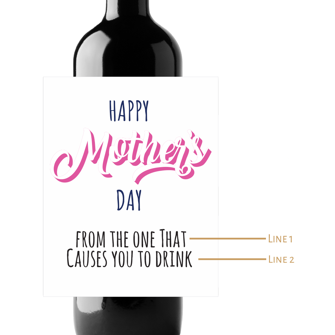 Happy Mother's Day Custom Personalized Wine Champagne Labels (set of 3)