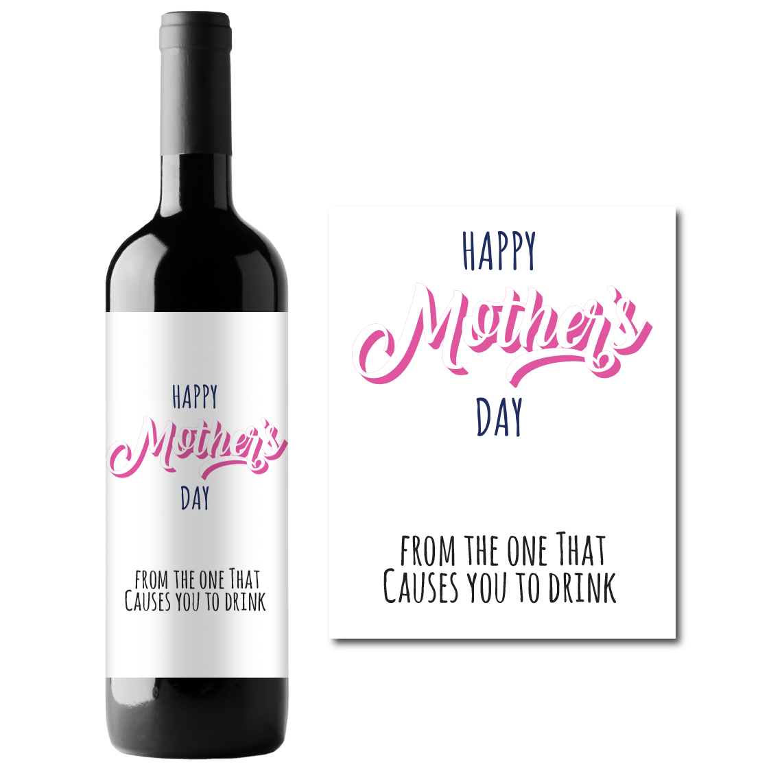 Happy Mother's Day Custom Personalized Wine Champagne Labels (set of 3)