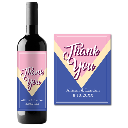 Thank You Custom Personalized Wine Champagne Labels (set of 3)