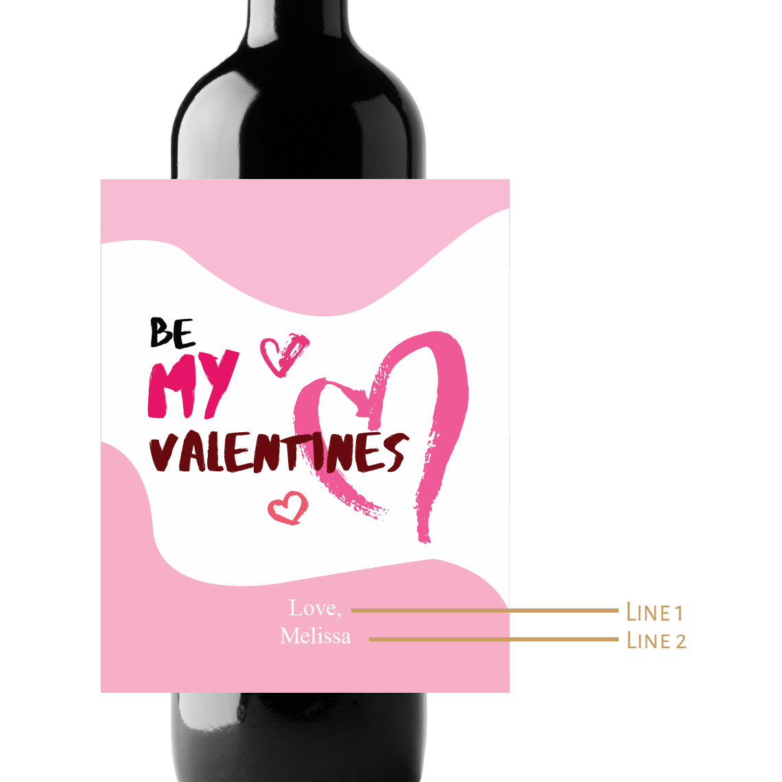 Be My Valentines Custom Personalized Wine Champagne Labels (set of 3)