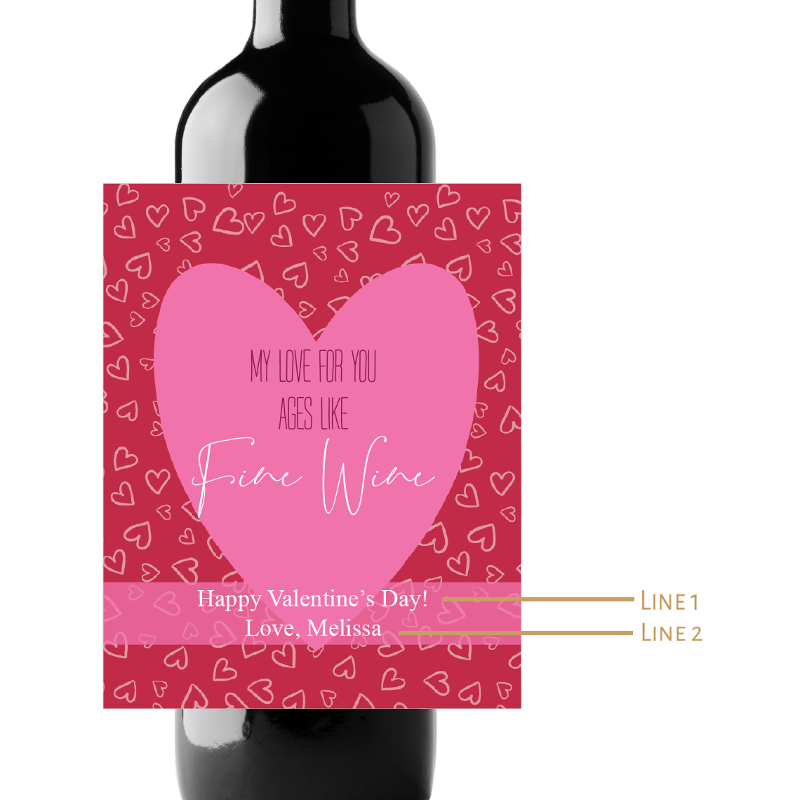 My Love For You Ages Like Fine Wine Custom Personalized Wine Champagne Labels (set of 3)