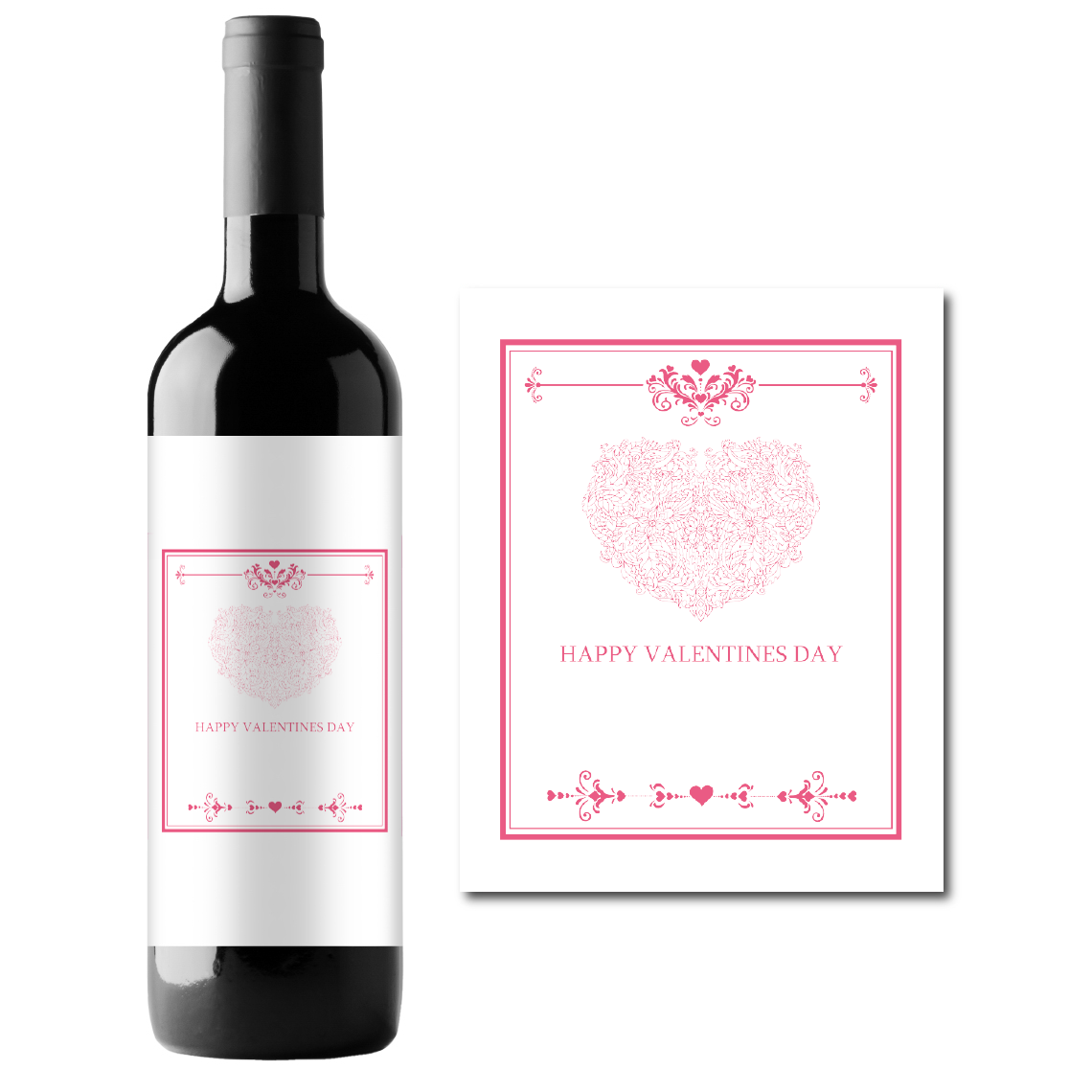 Happy Valentine's Day Wine Champagne Labels (set of 3)