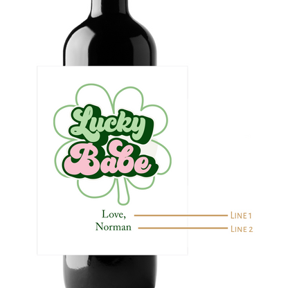 Lucky Babe Custom Personalized Wine Champagne Labels (set of 3)