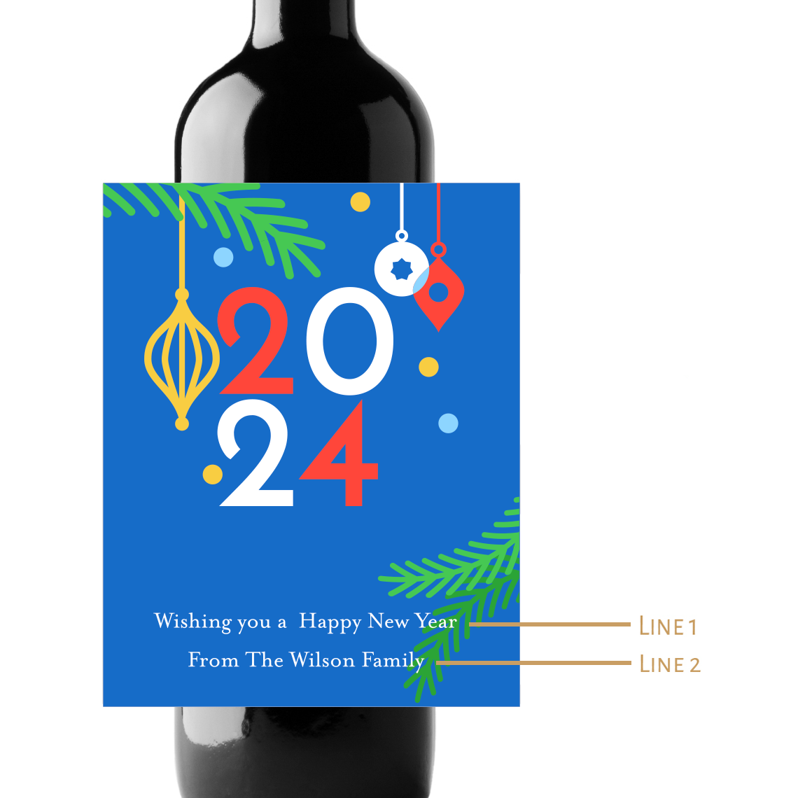 2024 New Year Custom Personalized Wine Champagne Labels (set of 3)