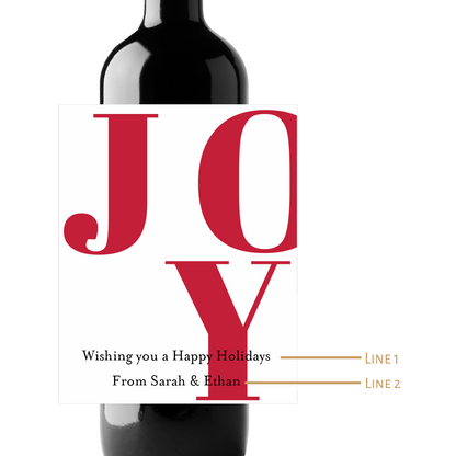 JOY Custom Personalized Wine Champagne Labels (set of 3)
