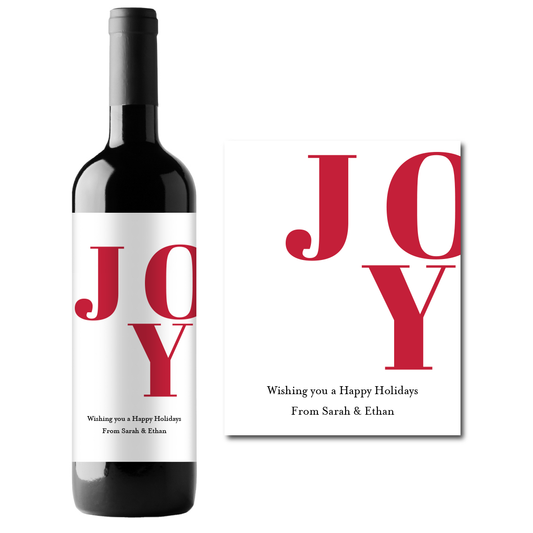 JOY Custom Personalized Wine Champagne Labels (set of 3)