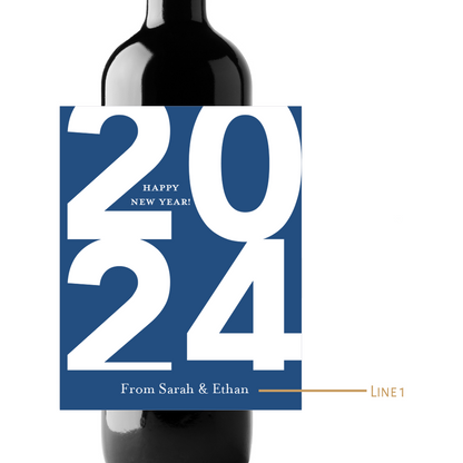 2024 New Year Custom Personalized Wine Champagne Labels (set of 3)