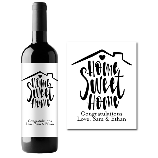 Home Sweet Home Custom Personalized Wine Champagne Labels (set of 3)