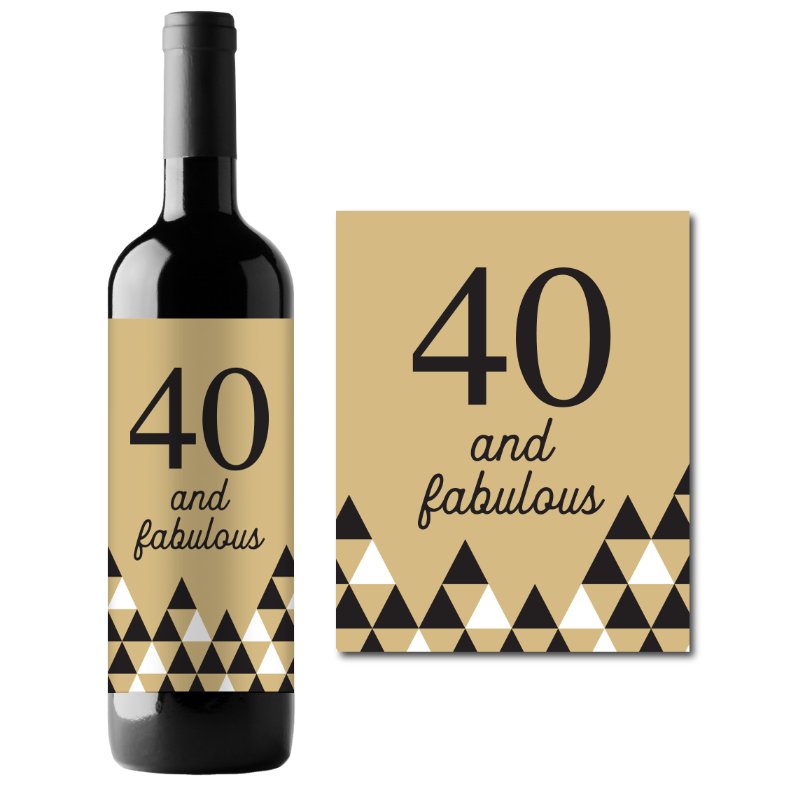 40th Birthday Theme Wine Champagne Labels (set of 4)