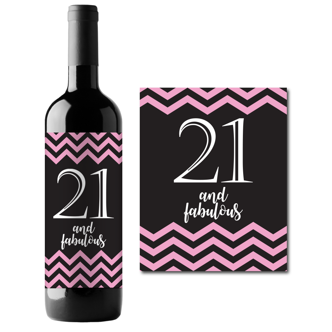 21st Birthday Theme Wine Champagne Labels (set of 4)