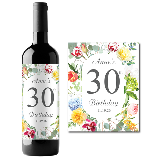 Birthday Custom Personalized Wine Champagne Labels (set of 3)