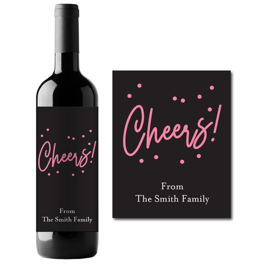 Cheers Custom Personalized Wine Champagne Labels (set of 3)