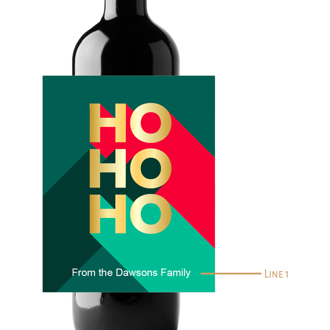 Ho Ho Ho Holidays Custom Personalized Wine Champagne Labels (set of 3)