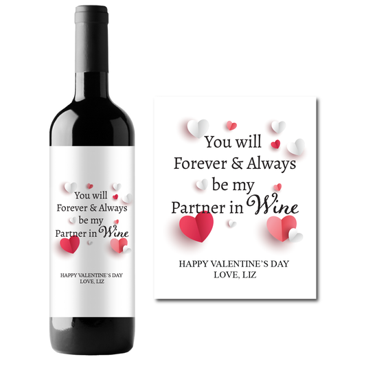 Partner in Wine Custom Personalized Wine Champagne Labels (set of 3)