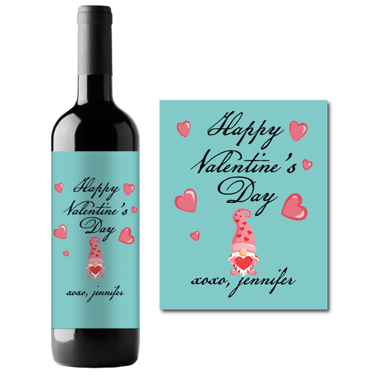 Happy Valentine's Day Custom Personalized Wine Champagne Labels (set of 3)