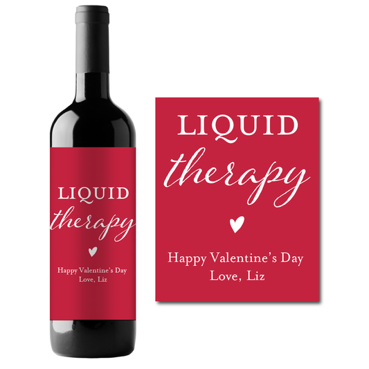 Liquid Therapy Valentine's Day Custom Personalized Wine Champagne Labels (set of 3)