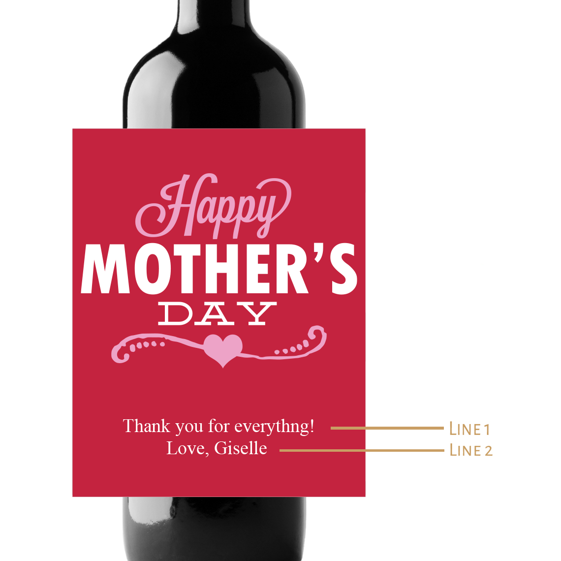 Happy Mother's Day Custom Personalized Wine Champagne Labels (set of 3)