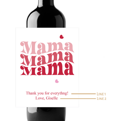 Mama Mother's Day Custom Personalized Wine Champagne Labels (set of 3)