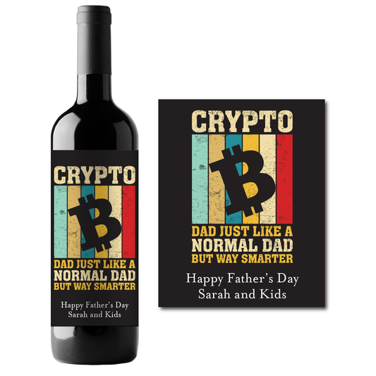 Crypto Father's Day Custom Personalized Wine Champagne Labels (set of 3)