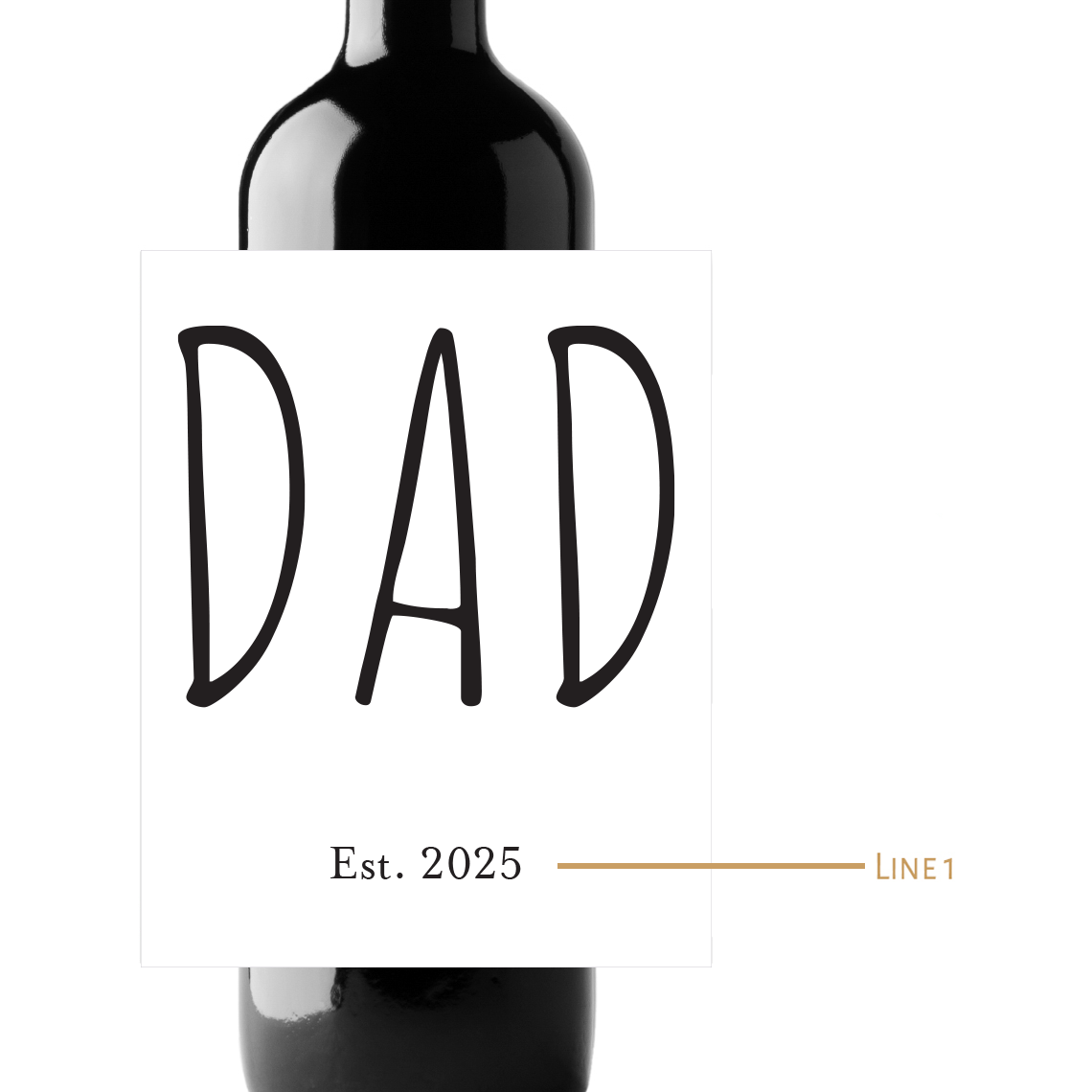 DAD Custom Personalized Wine Champagne Labels (set of 3)