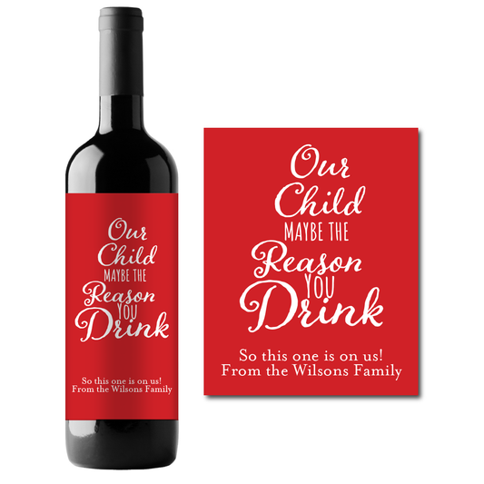 Reason You Drink Custom Personalized Wine Champagne Labels (set  of 3)