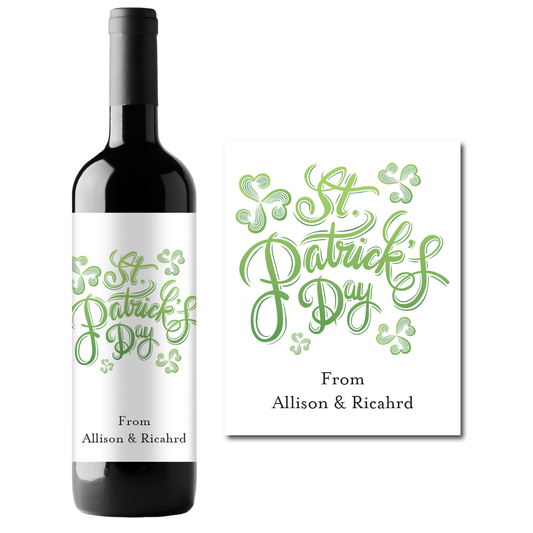St. Patrick's Day Custom Personalized Wine Champagne Labels (set of 3)