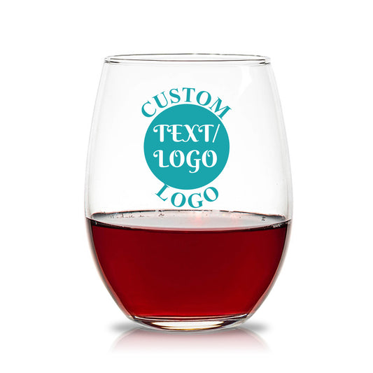 Your Text Or Logo 15 oz. Stemless Wine Glasses (Set of 24)