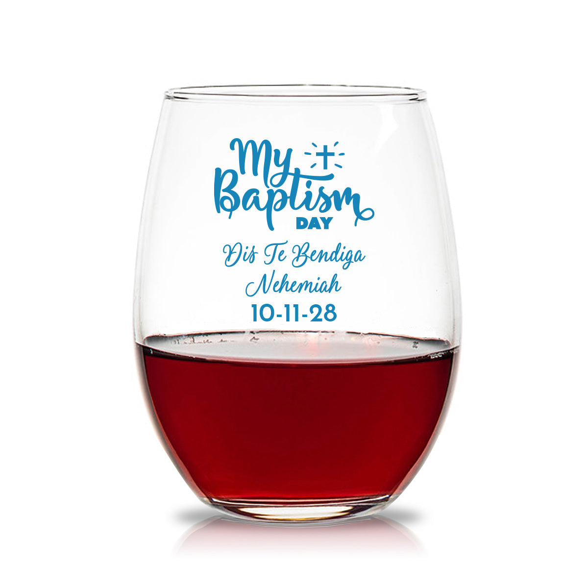 My Baptism Day Personalized 15 oz. Stemless Wine Glasses (Set of 24)