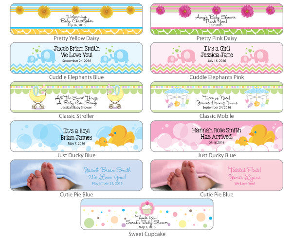 Baby Water Bottle Labels - Set of 5