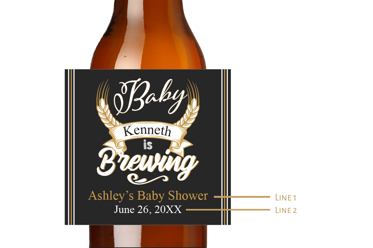 Baby is Brewing Custom Personalized Beer Label & Beer Carrier (set of 6)