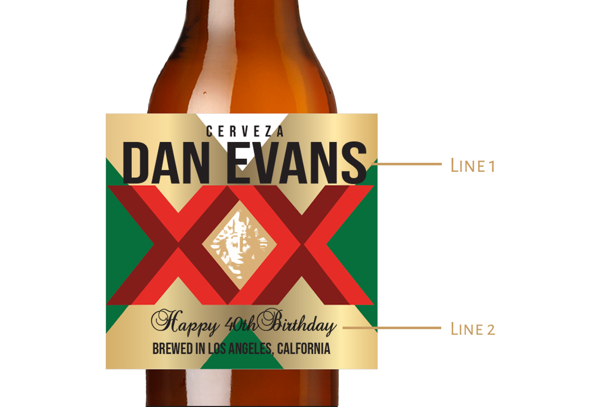 XX Birthday Custom Personalized Beer Label & Beer Carrier (set of 6)