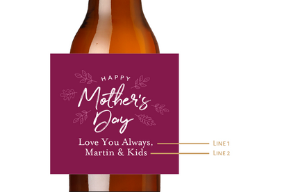 Mother's Day Custom Personalized Beer Label & Beer Carrier (set of 6)